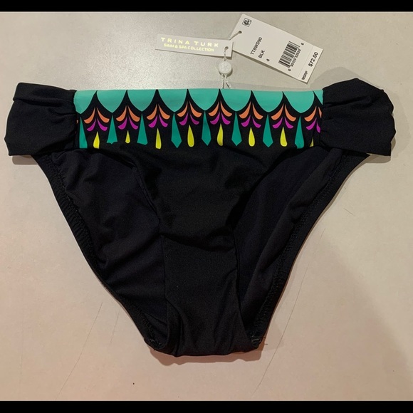 NWT Trina‎ Turk Starburst Shirred Side Hipster Sz 4 - Picture 3 of 6